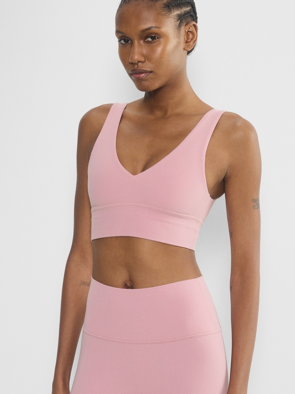 Aritzia Golden - Women's Pink V-Neck Bra Top - Size XXS